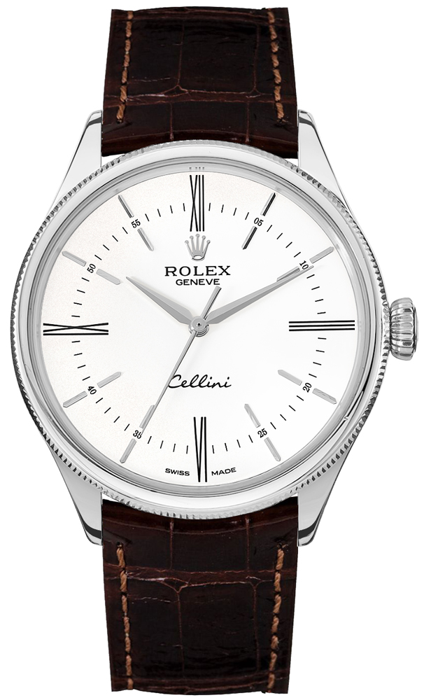 Rolex Cellini Self winding Automatic White Mens Watch 50509-WHTBR 