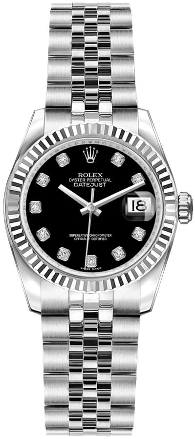 Rolex Lady-Datejust Self winding Automatic Black Ladies Watch 179174-BLKDJ 