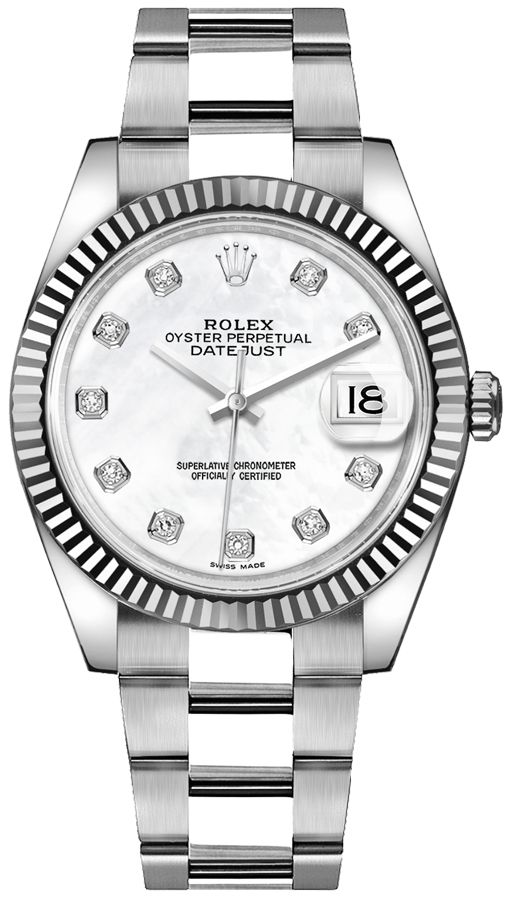 Rolex Datejust Self winding Automatic Pearl White Mens Watch 126334-0019 