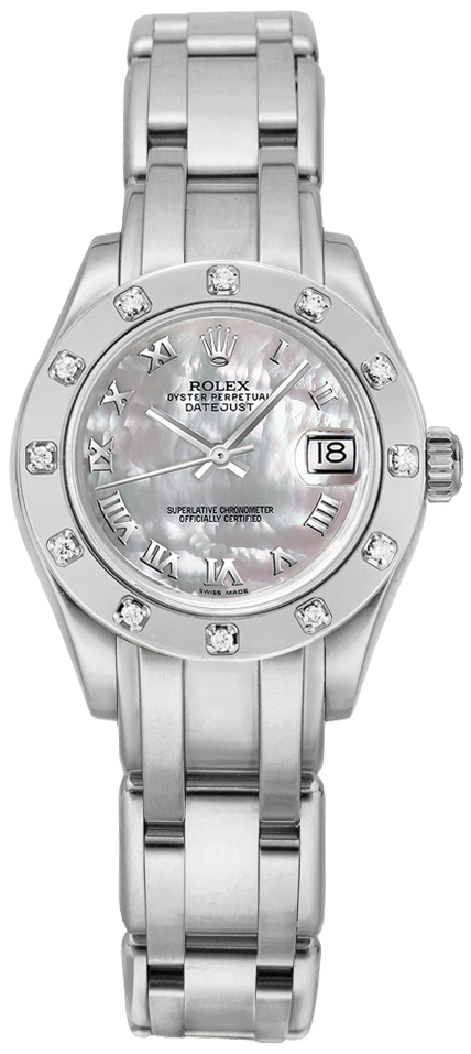 Rolex Pearlmaster Self winding Automatic Chronometer Pearl White Watch 80319-MOPRP 