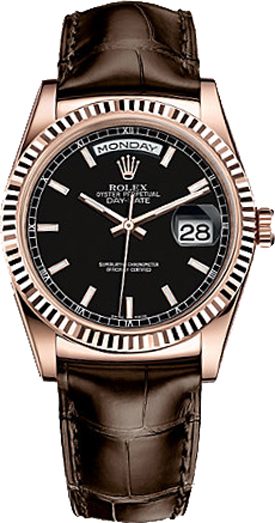Rolex Day-Date Self winding Automatic Black Unisex Watch 118135-0078 