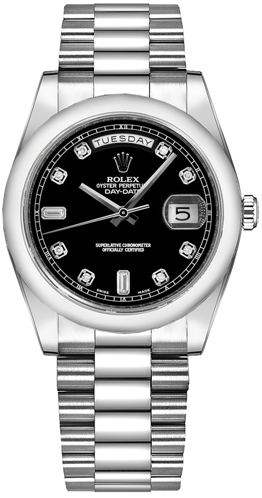 Rolex Day-Date Self winding Automatic Black Watch 118206-0044 