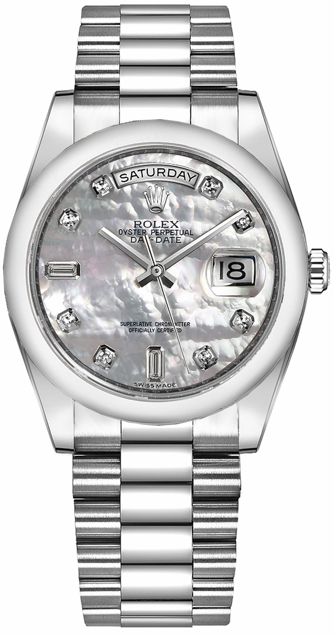 Rolex Day-Date Self winding Automatic Pearl White Watch 118206-0045 