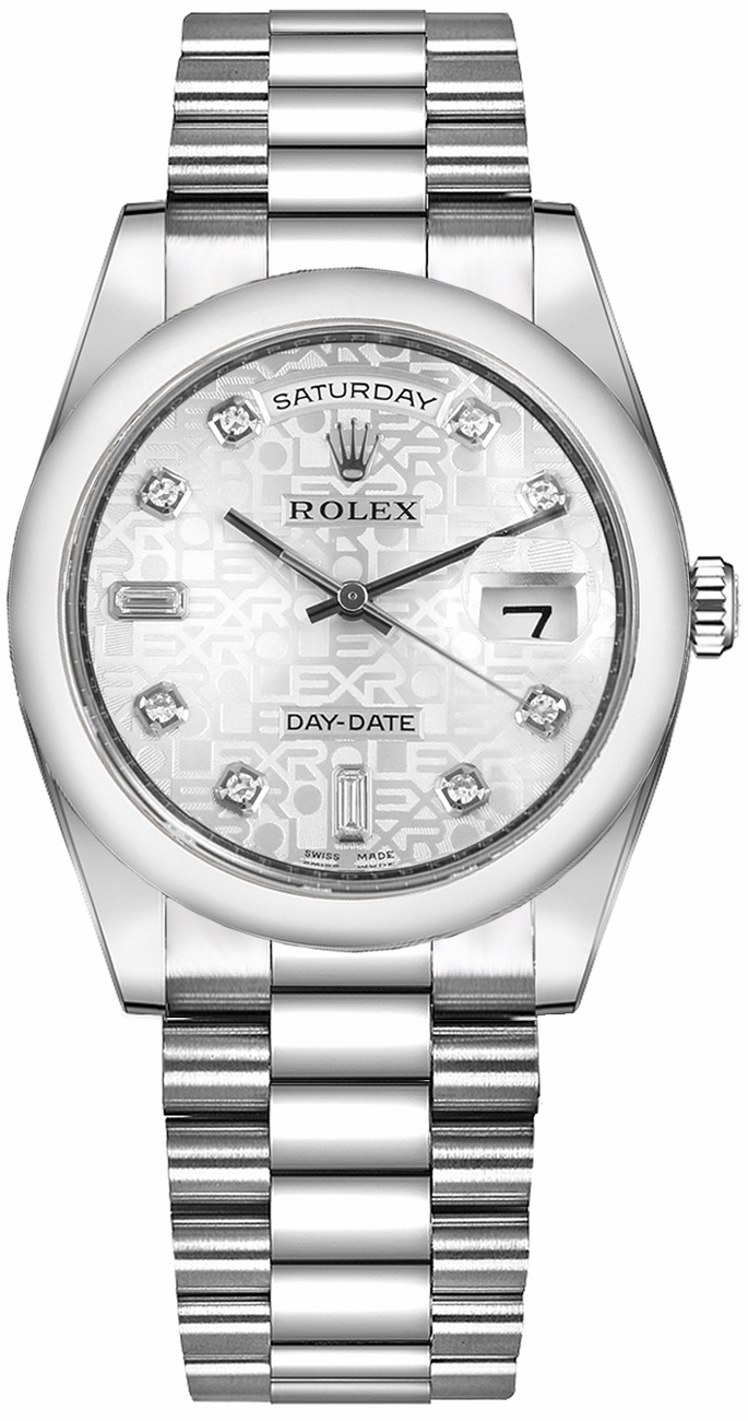 Rolex Day-Date Self winding Automatic Silver Watch 118206-0048 