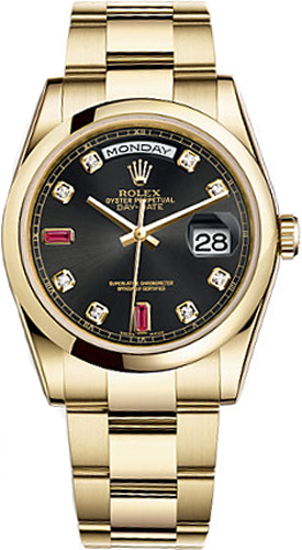 Rolex Day-Date Self winding Automatic Black Unisex Watch 118208-0322 