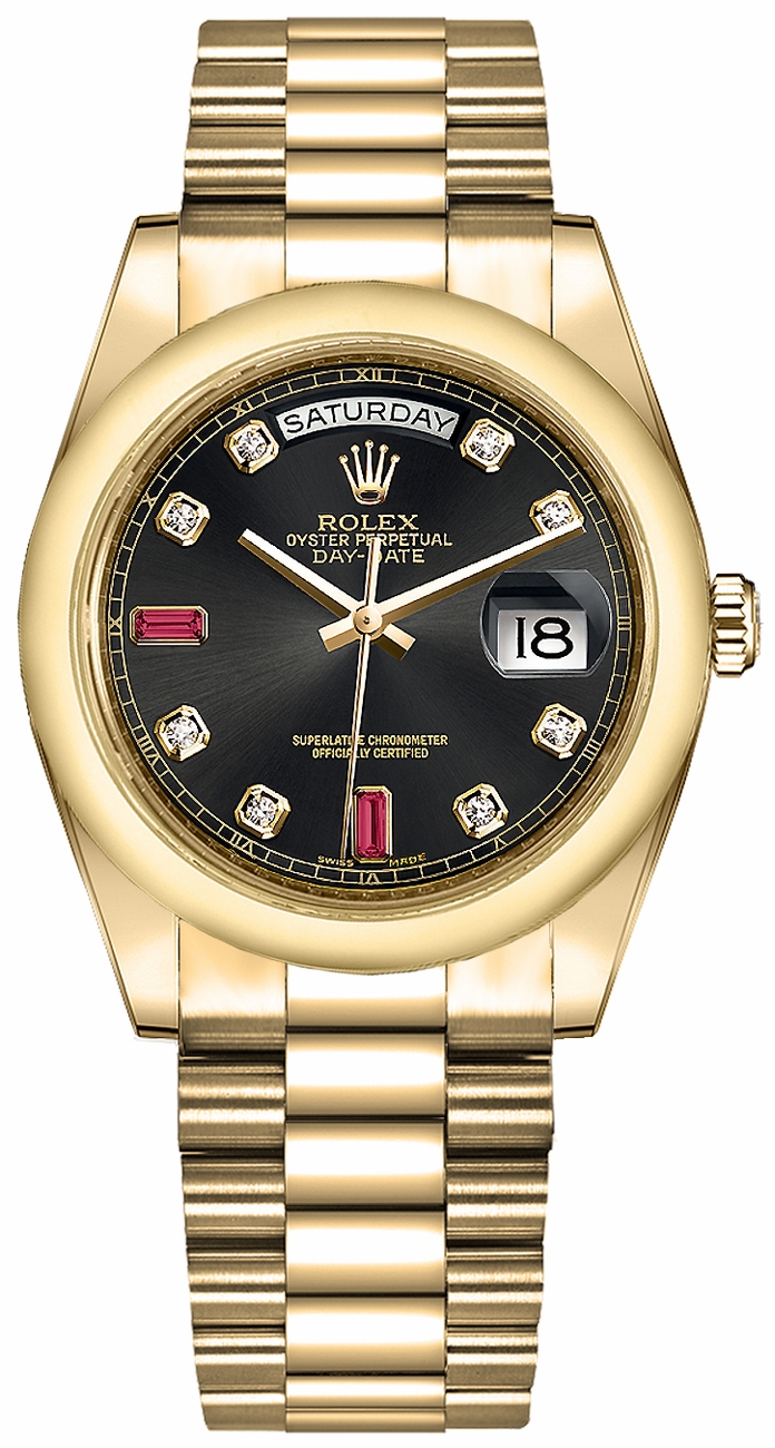Rolex Day-Date Self winding Automatic Black Unisex Watch 118208-0323 