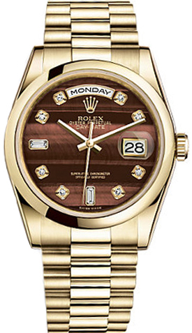 Rolex Day-Date Self winding Automatic Brown Unisex Watch 118208-0332 