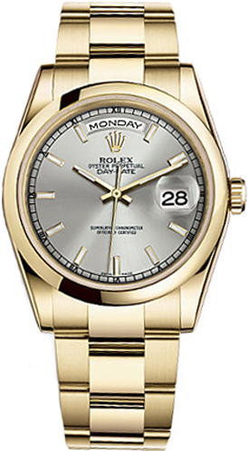 Rolex Day-Date Self winding Automatic Silver Unisex Watch 118208-0106 