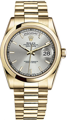 Rolex Day-Date Self winding Automatic Silver Unisex Watch 118208-0066 