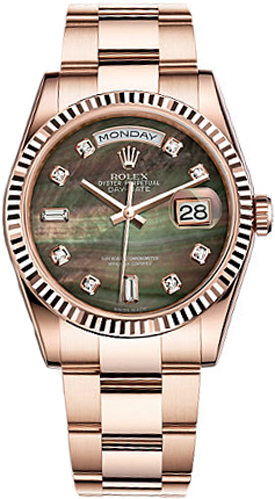 Rolex Day-Date Self winding Automatic Black Watch 118235-0062 