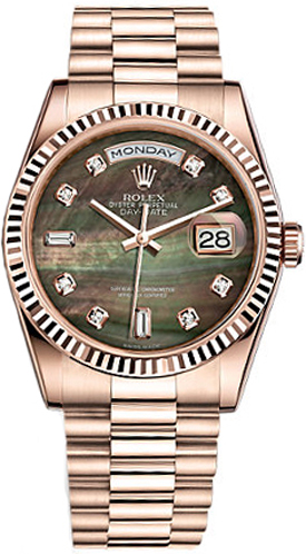 Rolex Day-Date Self winding Automatic Black Watch 118235-0007 