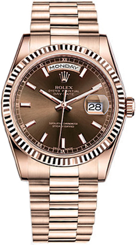 Rolex Day-Date Self winding Automatic Brown Watch 118235-0121 