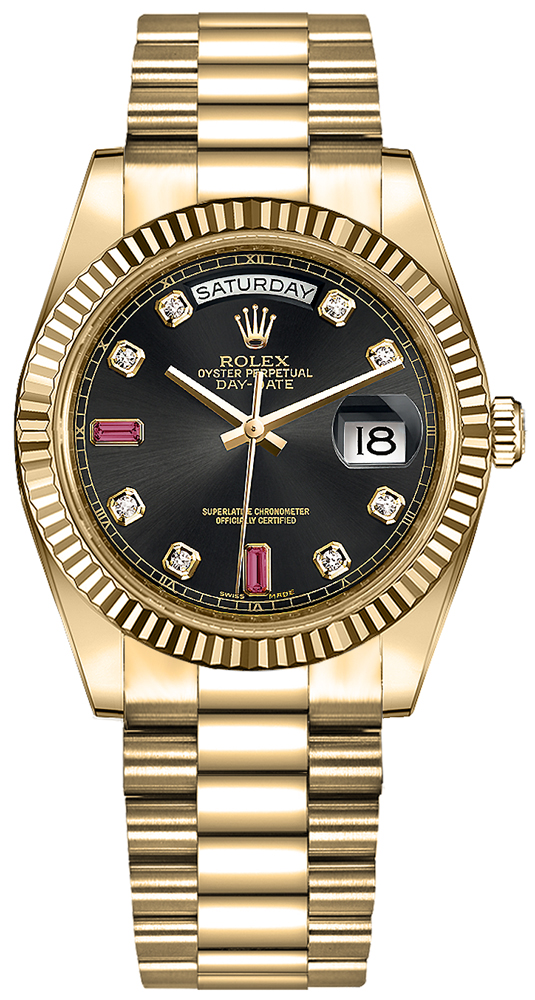 Rolex Day-Date Self winding Automatic Black Watch 118238-0394 