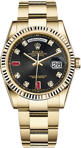 Rolex Day-Date Self winding Automatic Black Watch 118238-0396 