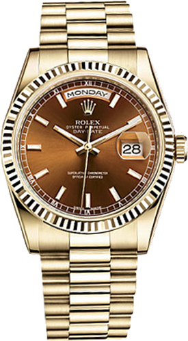 Rolex Day-Date Self winding Automatic Brown Watch 118238-0418 