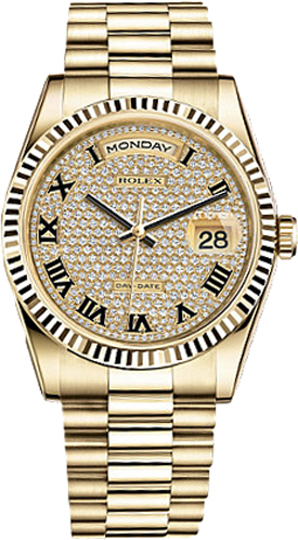 Rolex Day-Date Self winding Automatic Diamonds Watch 118238-0129 