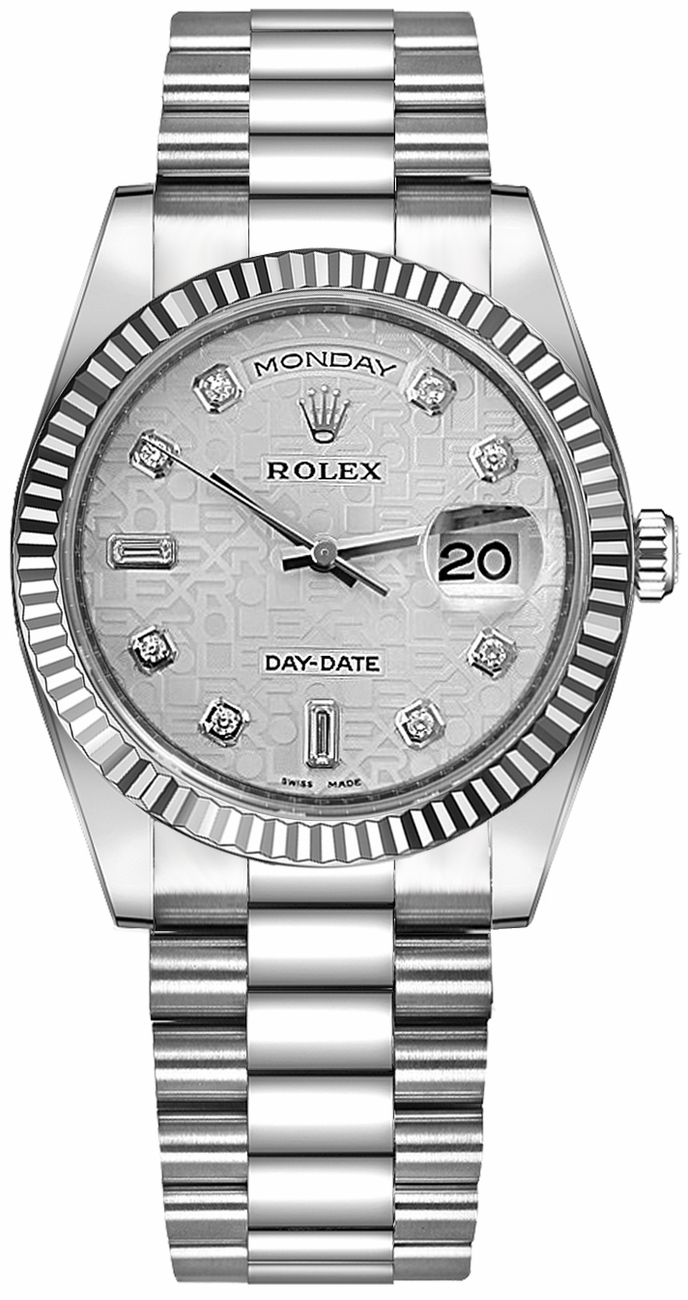 Rolex Day-Date Self winding Automatic Silver Unisex Watch 118239-0092 