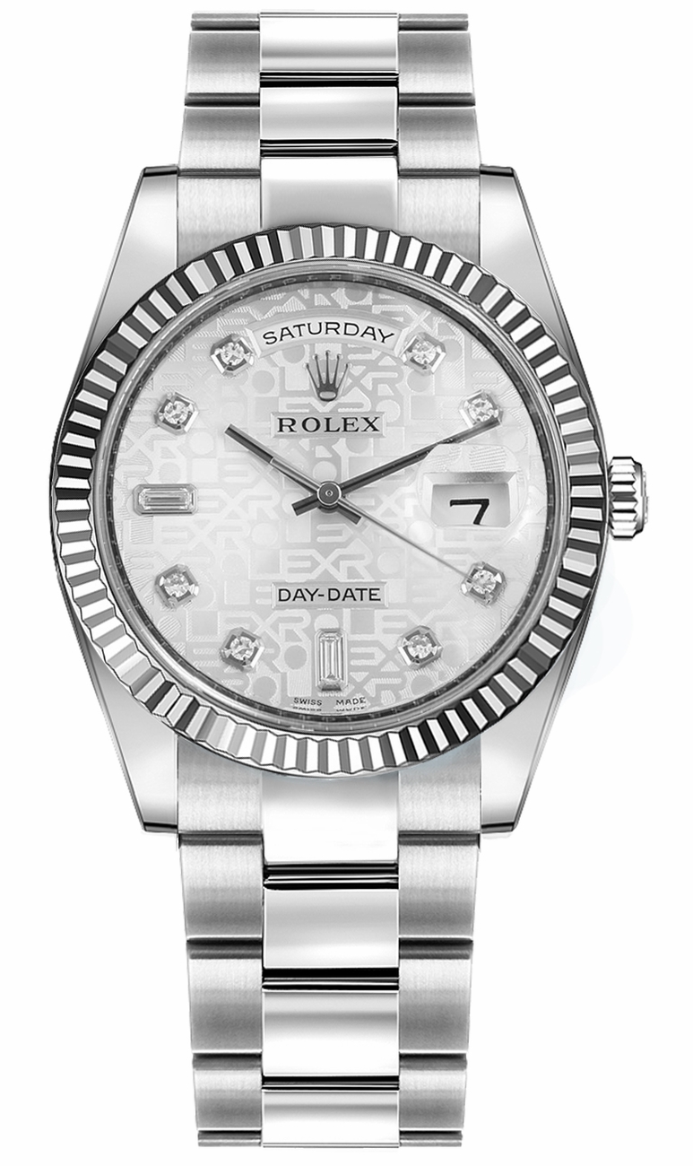 Rolex Day-Date Self winding Automatic Silver Unisex Watch 118239-0143 