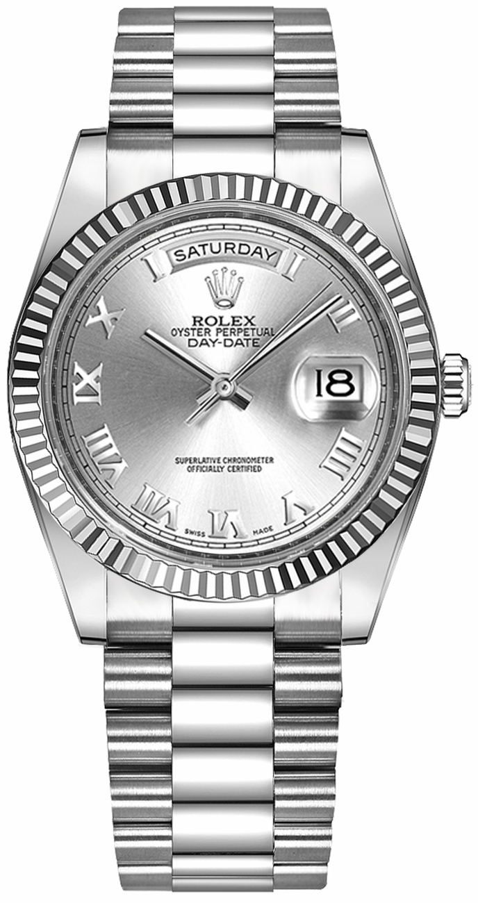 Rolex Day-Date Self winding Automatic Silver Unisex Watch 118239-0082 