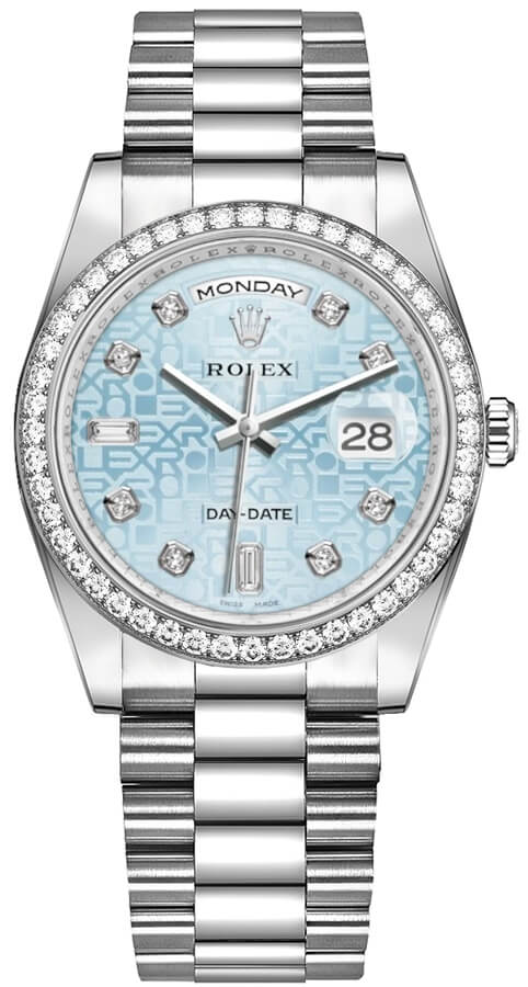 Rolex Day-Date Self winding Automatic Blue Unisex Watch 118346-0027 
