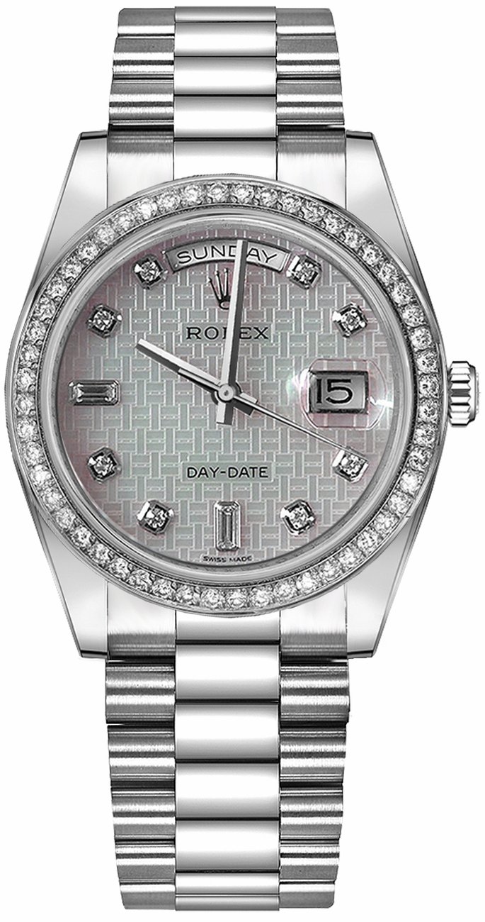 Rolex Day-Date Self winding Automatic Mother of Pearl Watch 118346-0090 