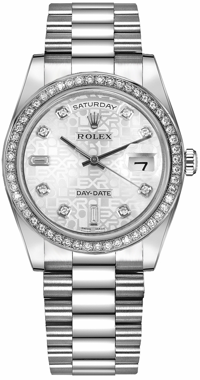 Rolex Day-Date Self winding Automatic Silver Unisex Watch 118346-0050 