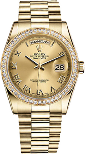Rolex Day-Date Self winding Automatic Champagne Unisex Watch 118348-0147 