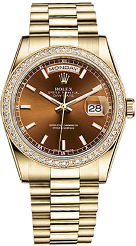 Rolex Day-Date Self winding Automatic Brown Unisex Watch 118348-0160 