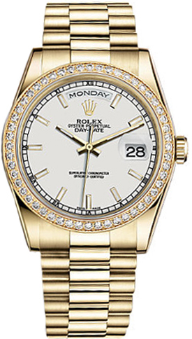 Rolex Day-Date Self winding Automatic White Unisex Watch 118348-0070 