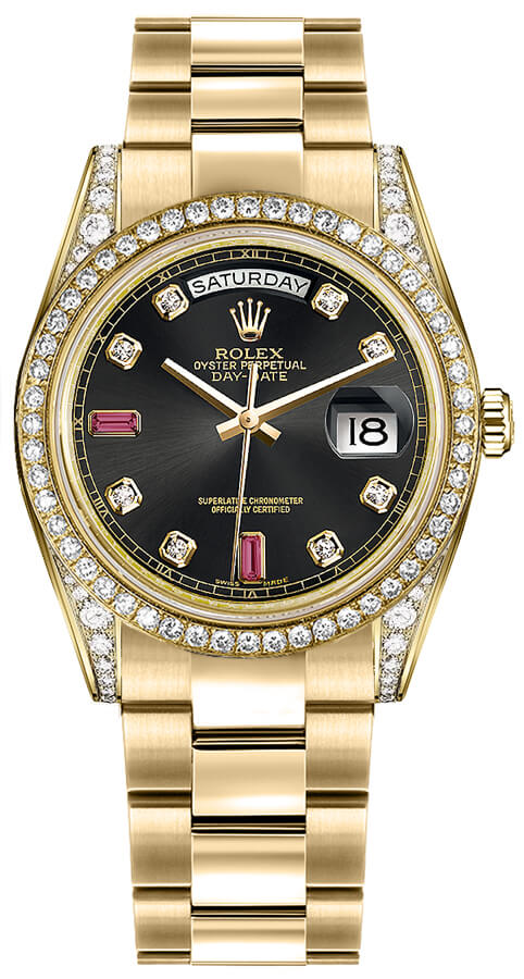 Rolex Day-Date Self winding Automatic Black Unisex Watch 118388-0136 