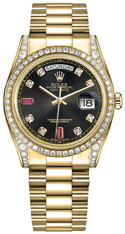 Rolex Day-Date Self winding Automatic Black Mens Watch 118388-0124 