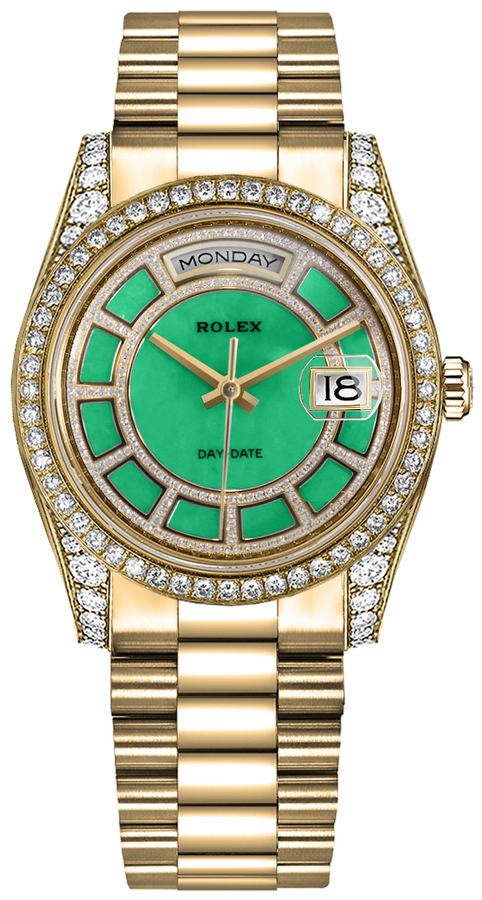 Rolex Day-Date Self winding Automatic Green Mens Watch 118388-0157 