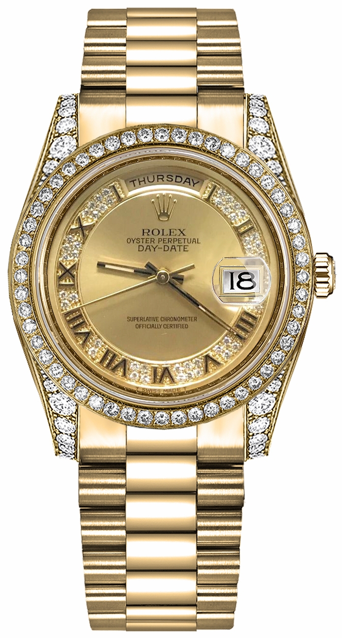 Rolex Day-Date Self winding Automatic Champagne Ladies Watch 118388-0015 