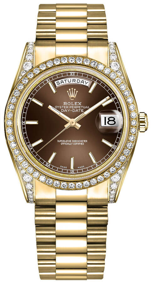 Rolex Day-Date Self winding Automatic Brown Mens Watch 118388-0133 