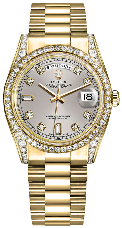 Rolex Day-Date Self winding Automatic Silver Unisex Watch 118388-0065 