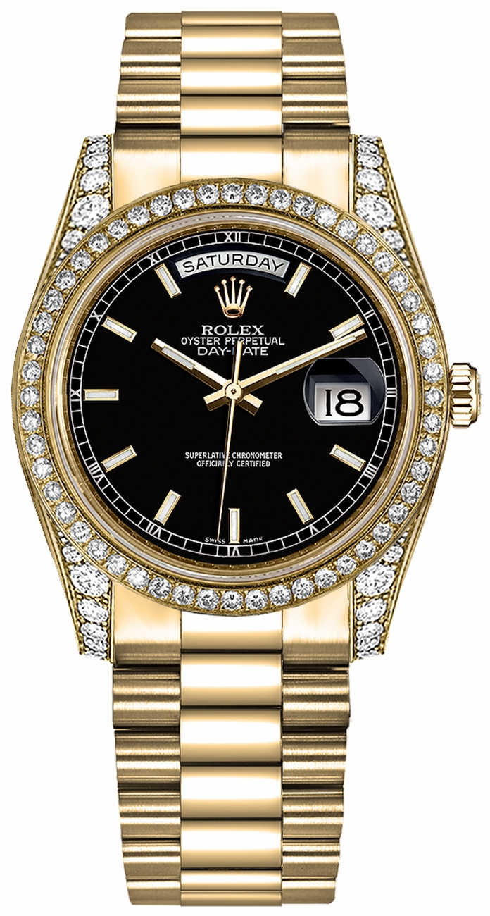 Rolex Day-Date Self winding Automatic Black Unisex Watch 118388-0120 