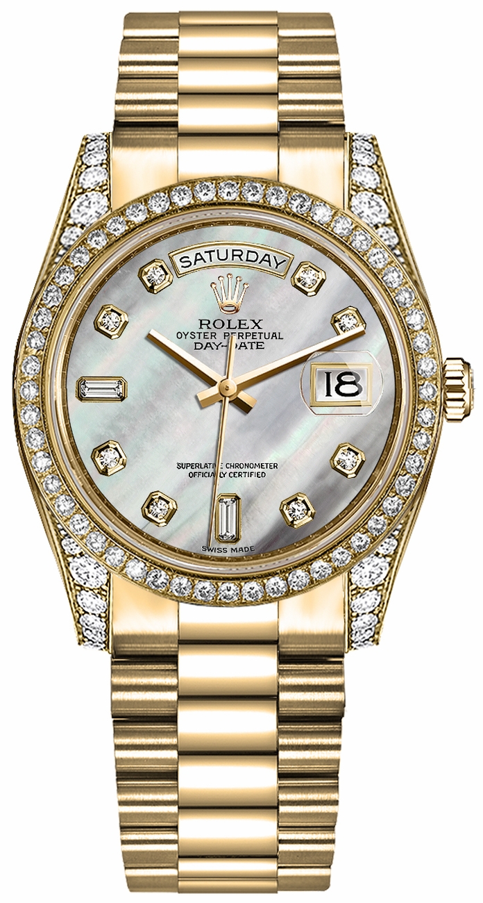 Rolex Day-Date Self winding Automatic Pearl White Unisex Watch 118388-0018 