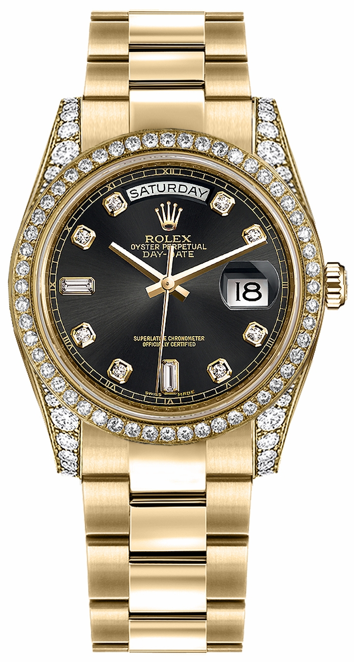 Rolex Day-Date Self winding Automatic Black Unisex Watch 118388-0191 