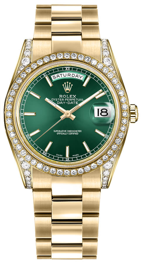 Rolex Day-Date Self winding Automatic Green Ladies Watch 118388-0195 