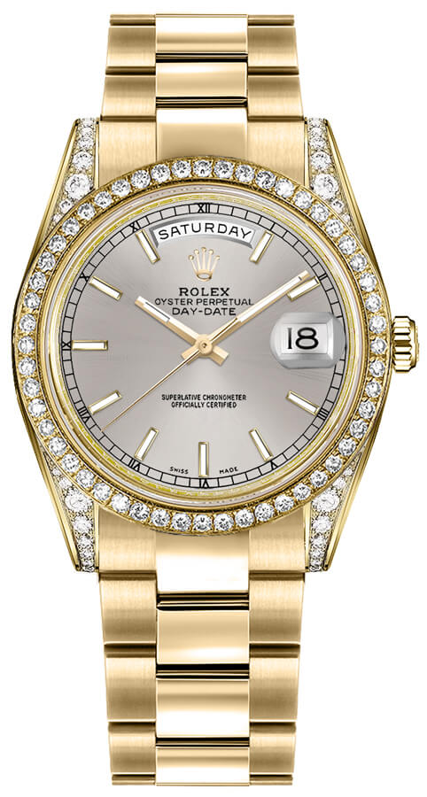 Rolex Day-Date Self winding Automatic Silver Unisex Watch 118388-0185 