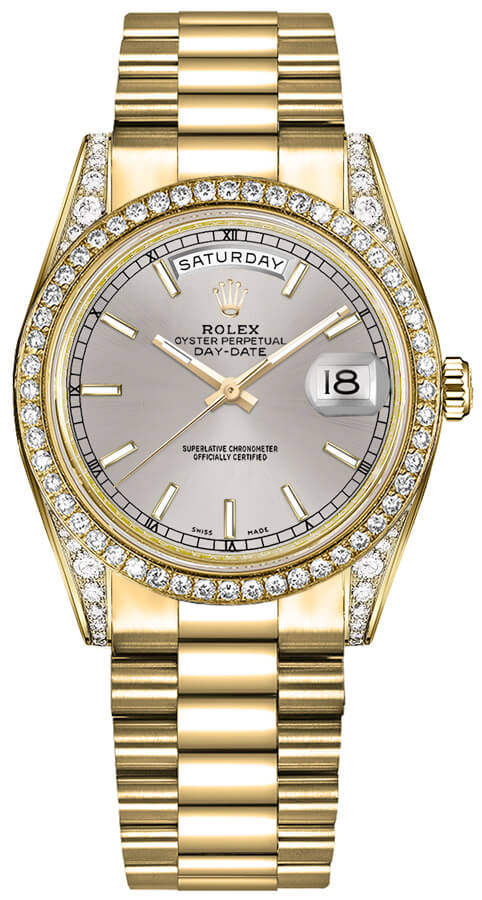 Rolex Day-Date Self winding Automatic Silver Unisex Watch 118388-0112 