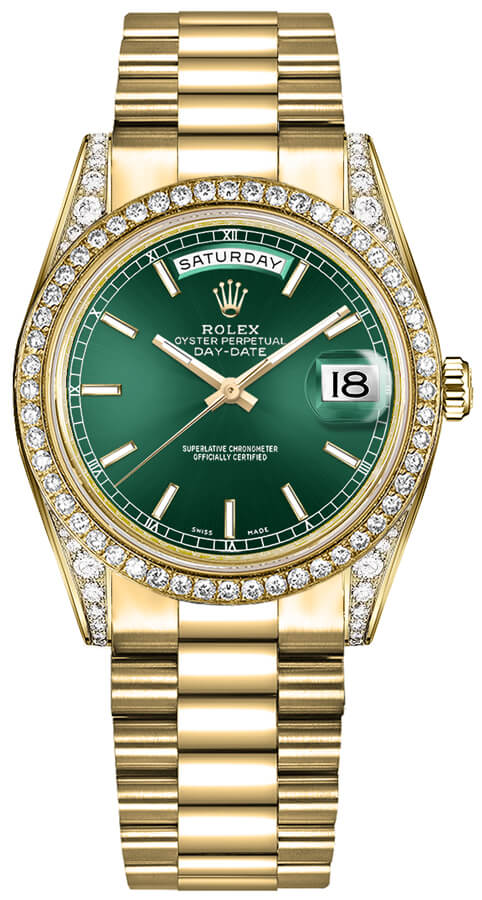 Rolex Day-Date Self winding Automatic Green Unisex Watch 118388-0134 