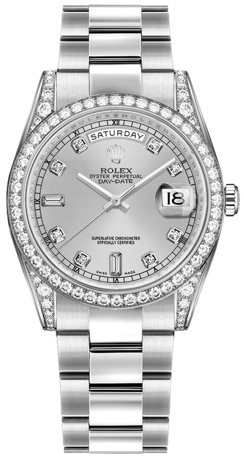 Rolex Day-Date Self winding Automatic Silver Watch 118389-0072 