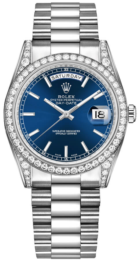 Rolex Day-Date Self winding Automatic Blue Watch 118389-0108 