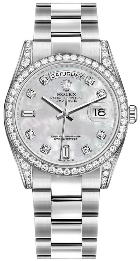 Rolex Day-Date Self winding Automatic Pearl White Watch 118389-0069 