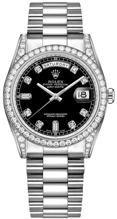 Rolex Day-Date Self winding Automatic Black Watch 118389-0013 