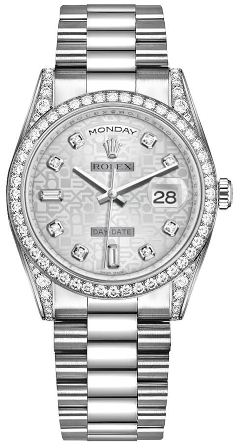 Rolex Day-Date Self winding Automatic Silver Watch 118389-0011 
