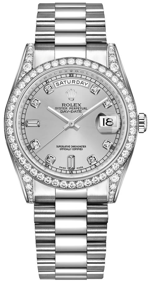 Rolex Day-Date Self winding Automatic Silver Watch 118389-0008 