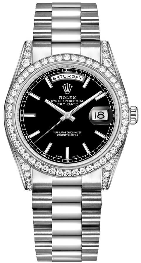 Rolex Day-Date Self winding Automatic Black Watch 118389-0061 