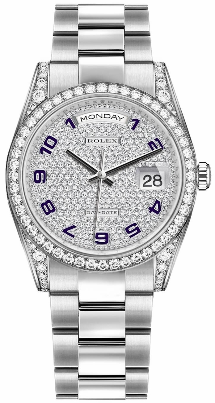 Rolex Day-Date Self winding Automatic Diamonds Watch 118389-0123 
